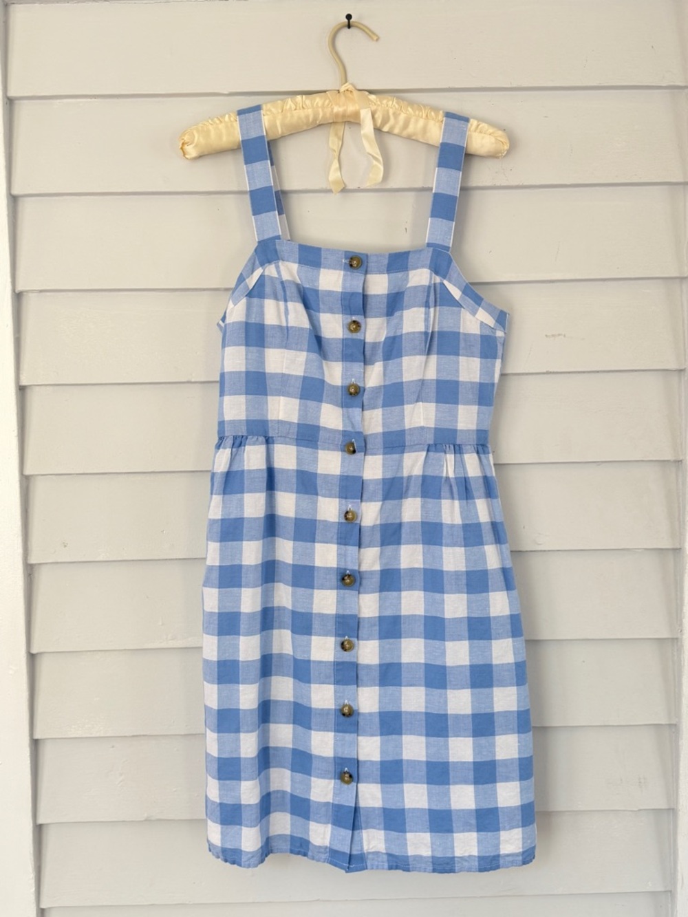 J. Crew blue and white gingham dress